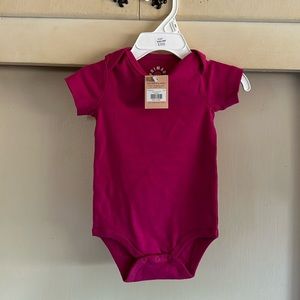Organic cotton onesie raspberry color